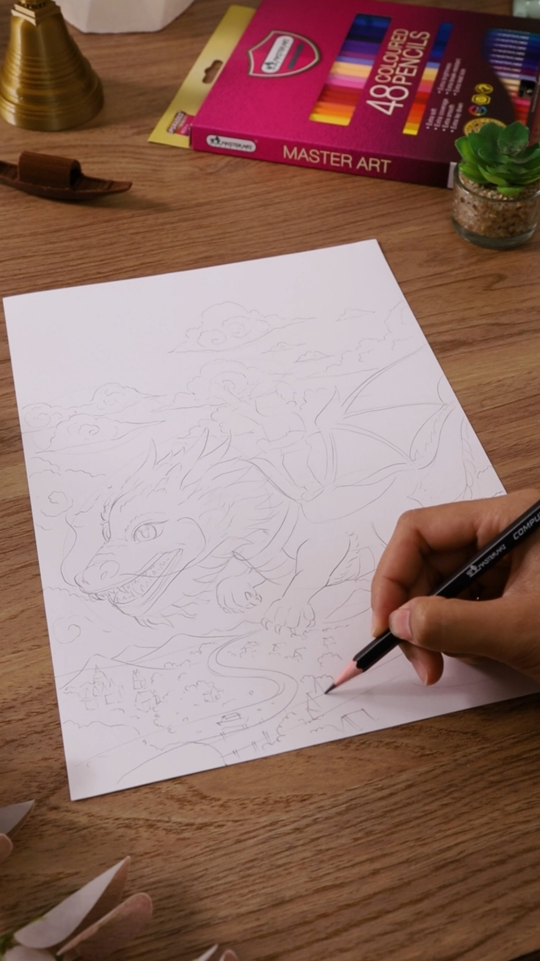 ขั้นตอนการระบายสีไม้จัดระยะภาพ