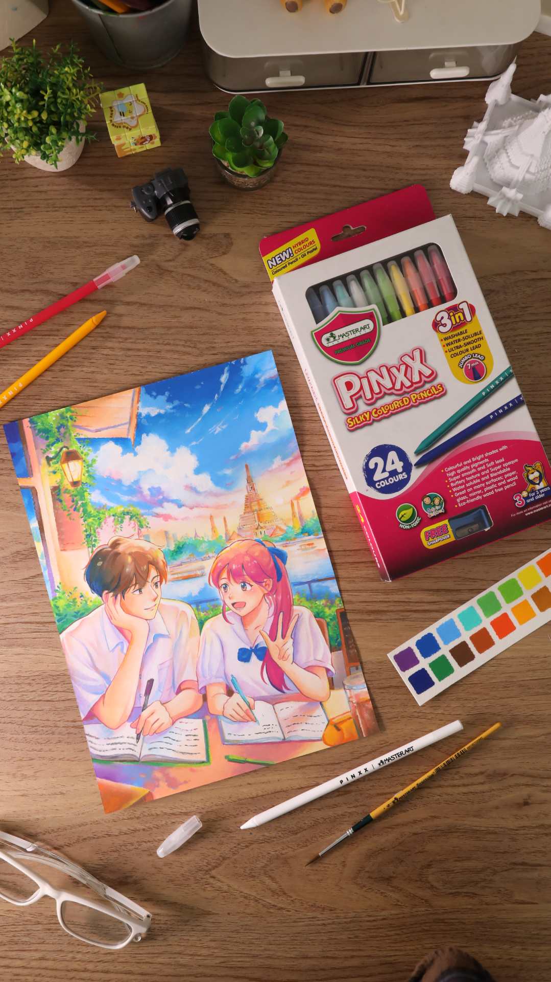 ผลงานวาดจากสี Pinxx ที่มีมิติสวยงามเหมือนอนิเมะ