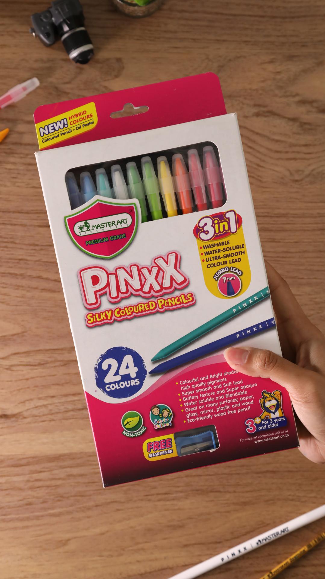 อุปกรณ์ชุดสี Pinxx เซต 24 สี พร้อมกบเหลา