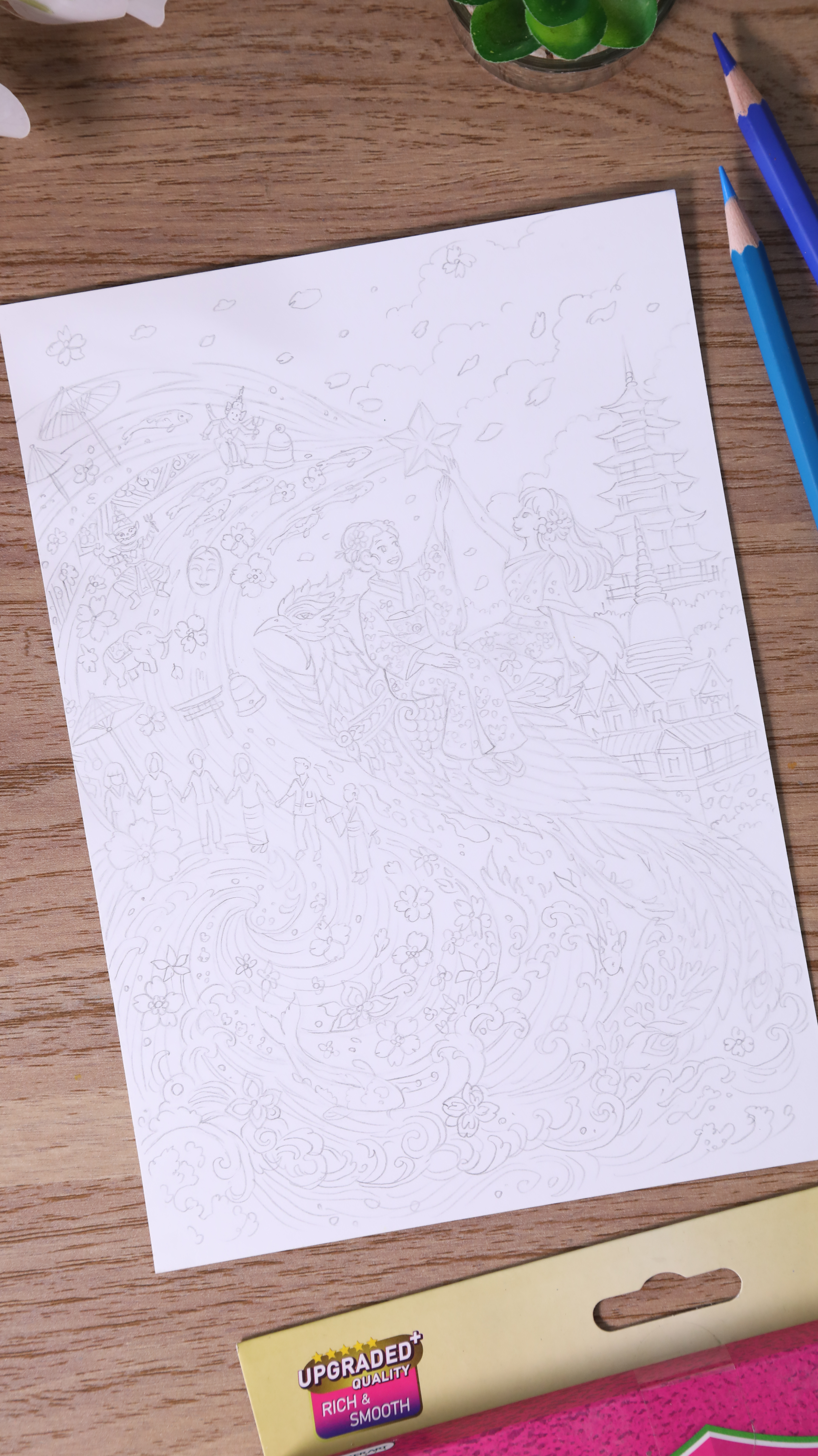 ตัวอย่างการวาง Layout วาดรูประบายสี สูตรที่ 2